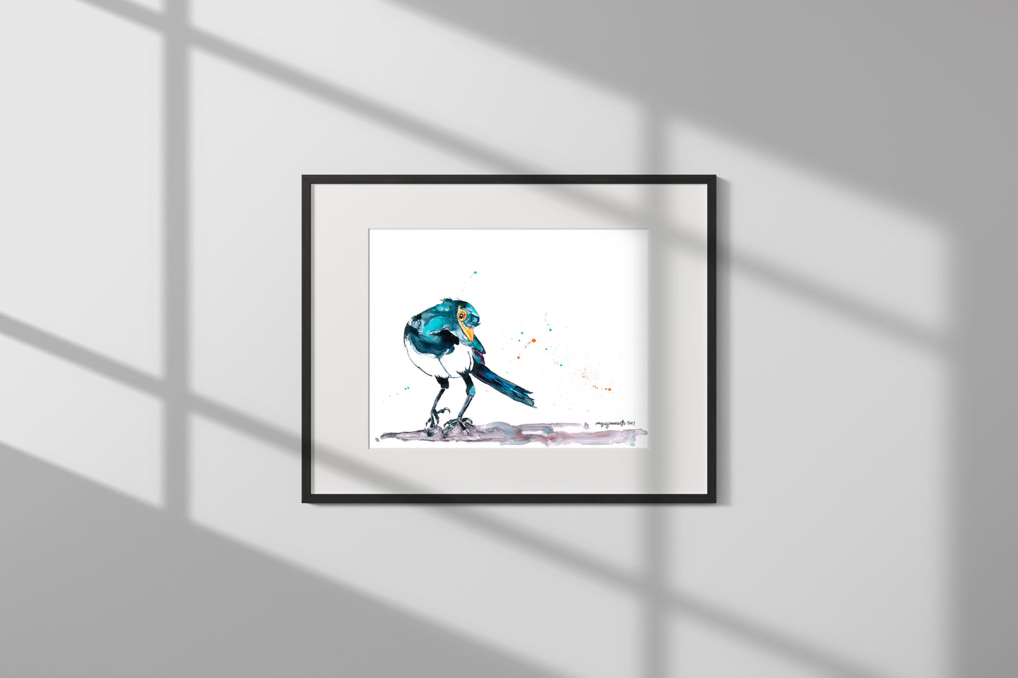 Print - Yellow-billed Magpie with Side Eye