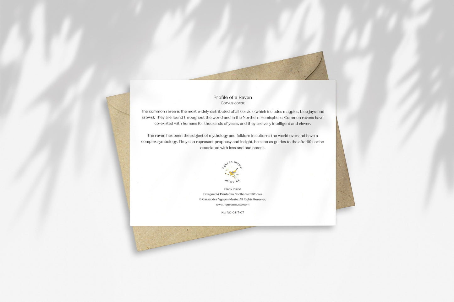 Notecard - Profile of a Raven