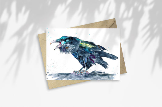Notecard - Profile of a Raven